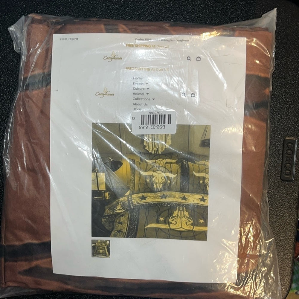 New queen longhorn duvet cover.